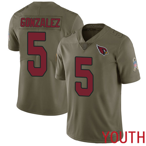 Arizona Cardinals Limited Olive Youth Zane Gonzalez Jersey NFL Football #5 2017 Salute to Service